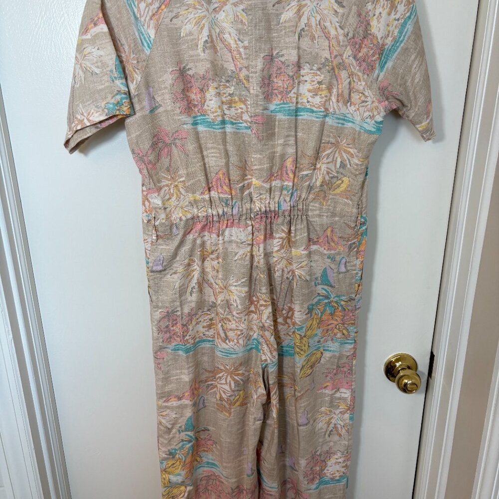 Tropical Pattern, Button Front Gap Utility Style … - image 2